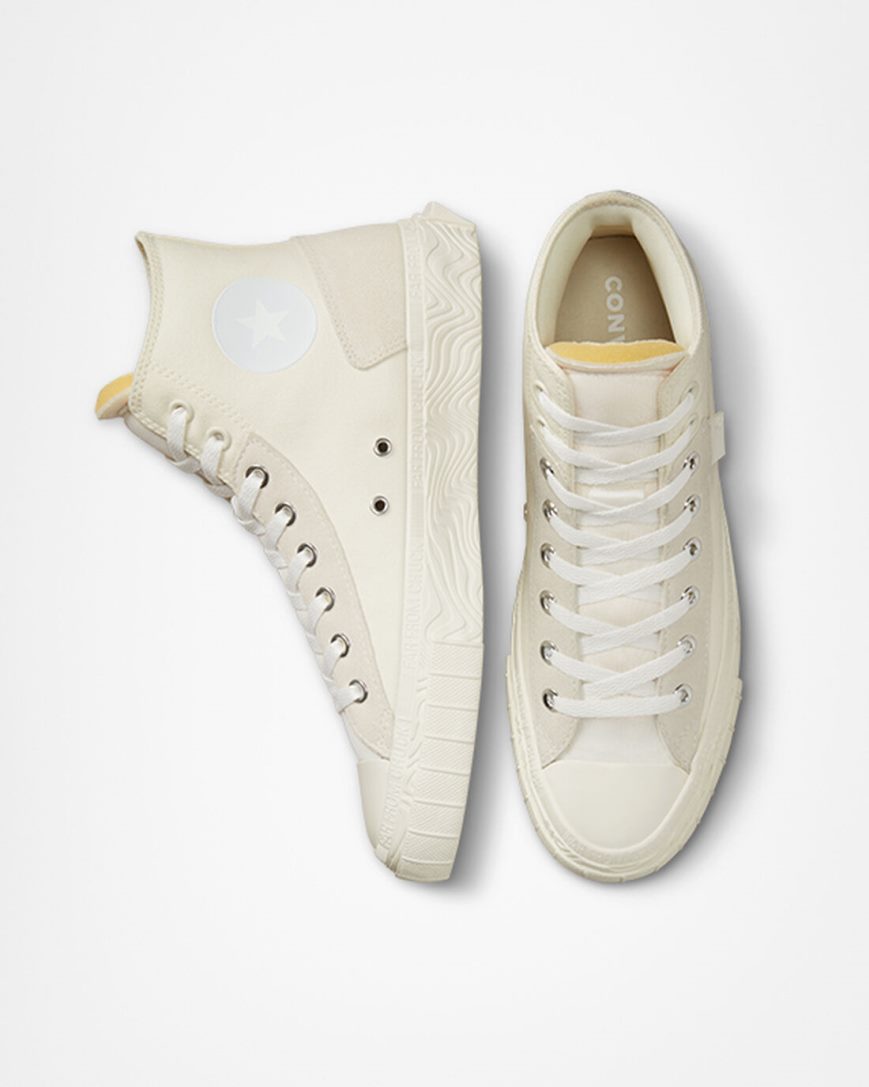 Zapatillas Altas Converse Chuck Taylor Alt Star Wavy Mujer Beige Blancas | PE 74LPW0